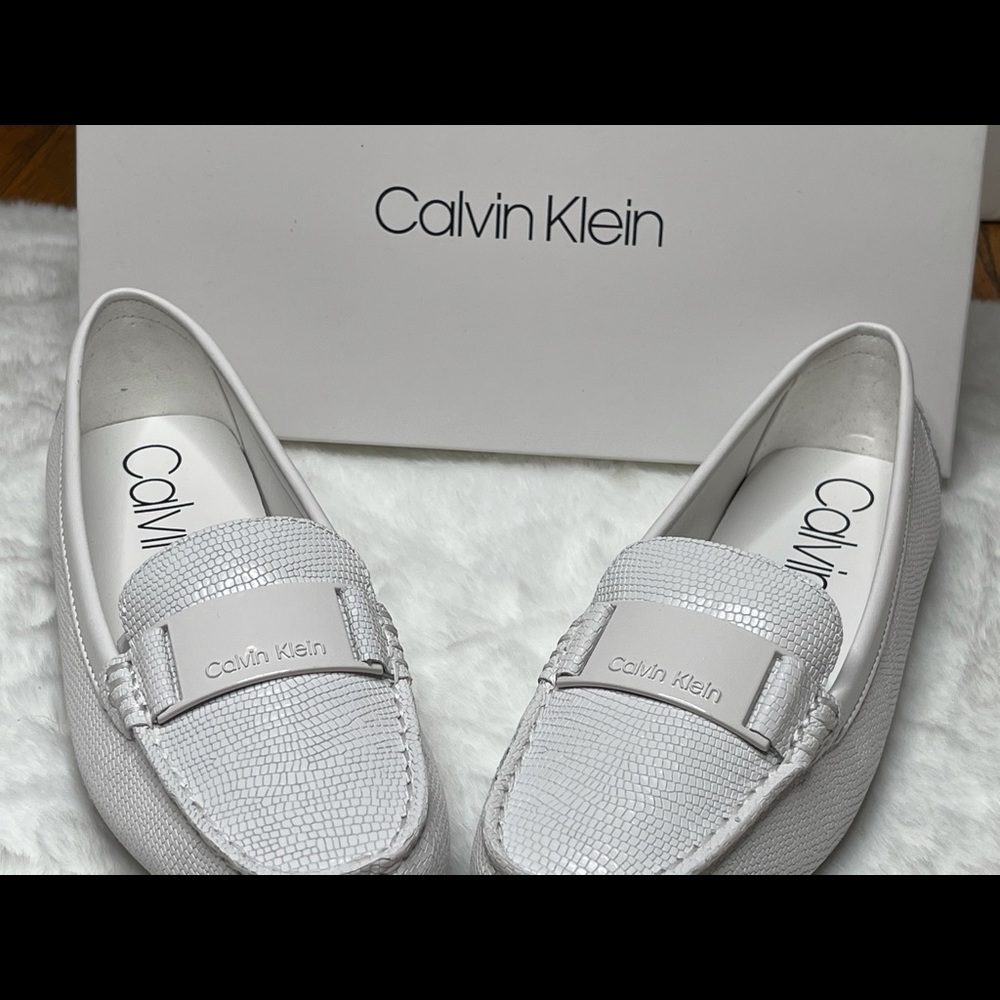 White Snakeskin Loafers